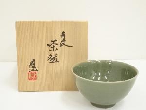 京焼　諏訪蘇山造　青磁茶碗（共箱）
